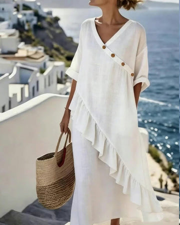 V-Neck Casual Long Dress
